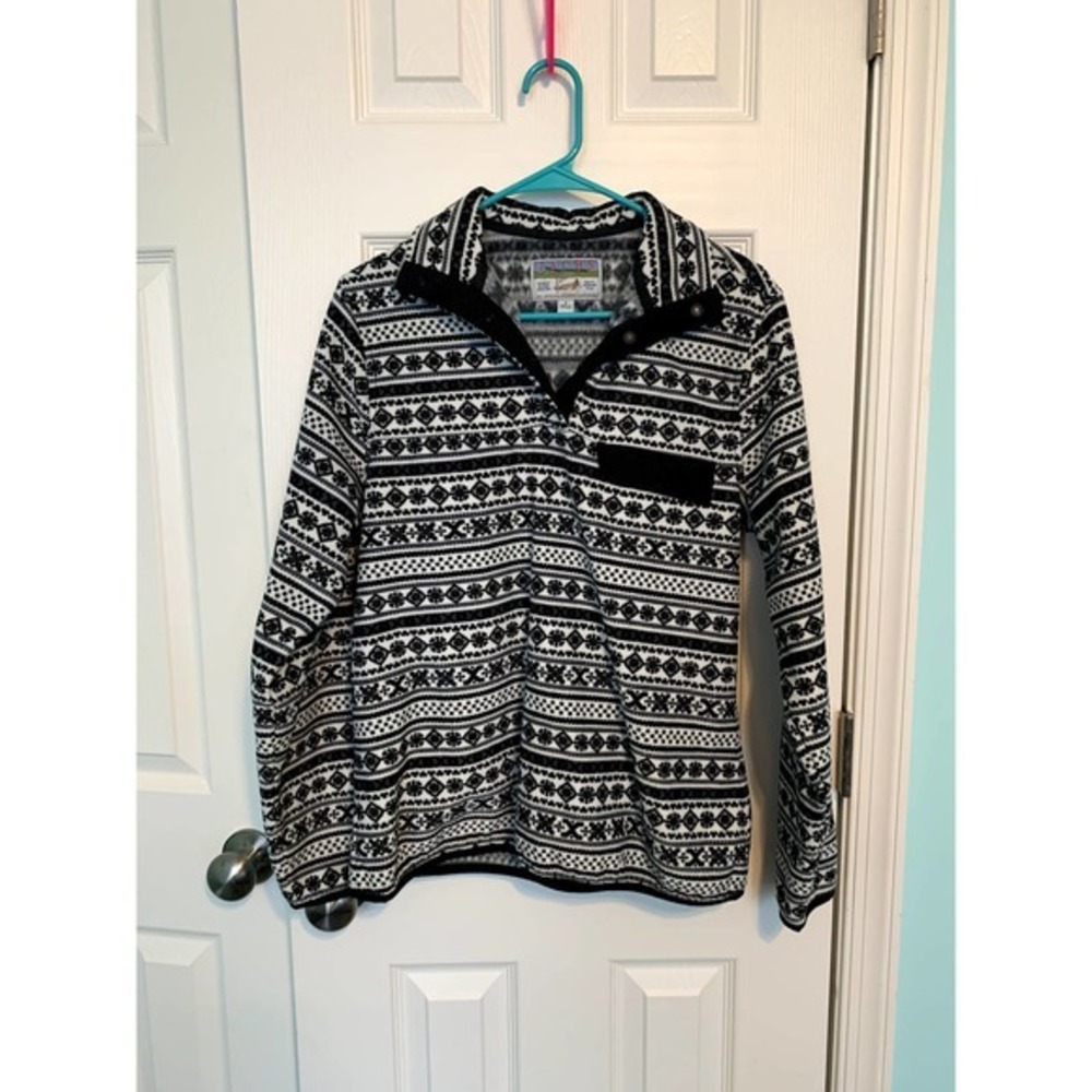 Jachs Cabin Black Quarter T Snap Fleece Sweater Women's Size‎ Small